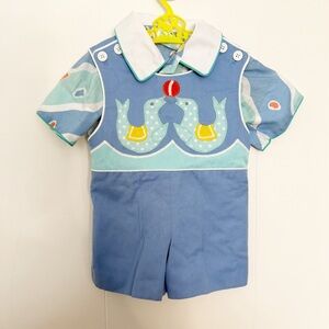 Vintage The Lilac Bush‎ Seal Short Set Jumper Peter Pan Collar 3-6 month